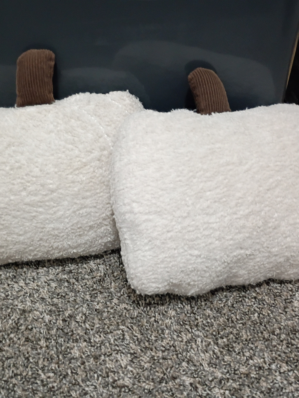 Cozy White Sherpa Decorative Pillows That Look Like Pumpkins